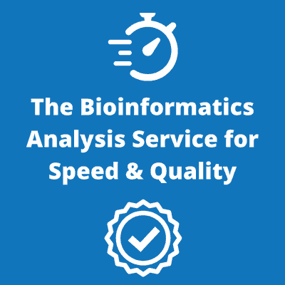 Blog title written on a blue background. Blog title reads 'The bioinformatics analysis service for Speed & Quality' | Fios Genomics