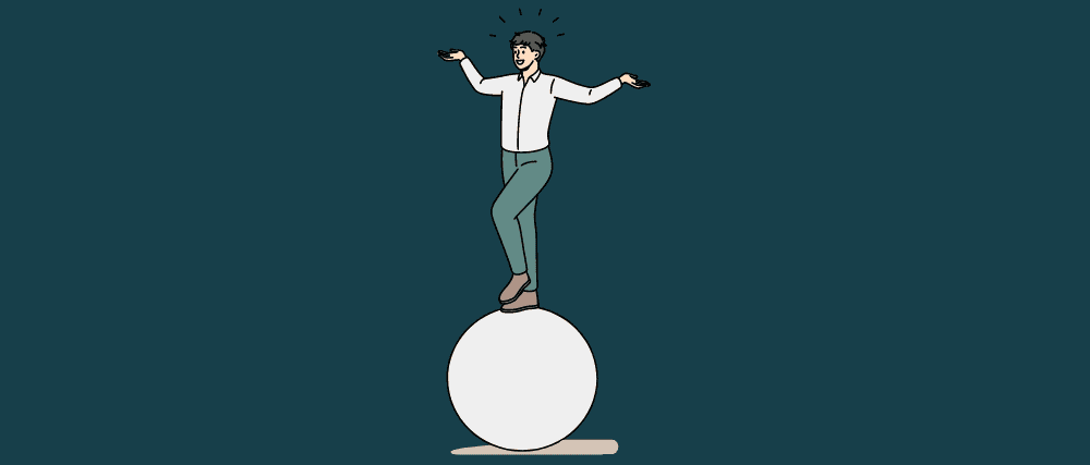 Image shows someone walking on a rolling stone ball instead of carrying it on their back, to represent overcoming the challenges of analysing microRNA sequencing data.