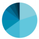 Image shows a blue pie chart.