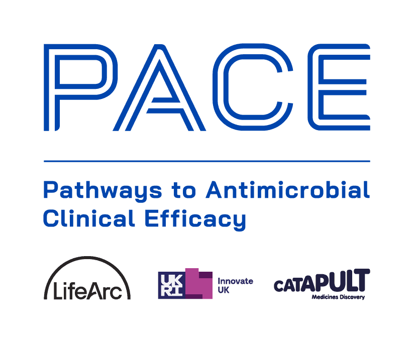 This is an image of the PACE logo. PACE stands for "Pathways to Antimicrobial Clinical Efficacy"