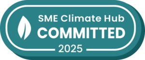 This is an image of a badge showing that Fios Genomics is committed to the SME Climate Hub 2025